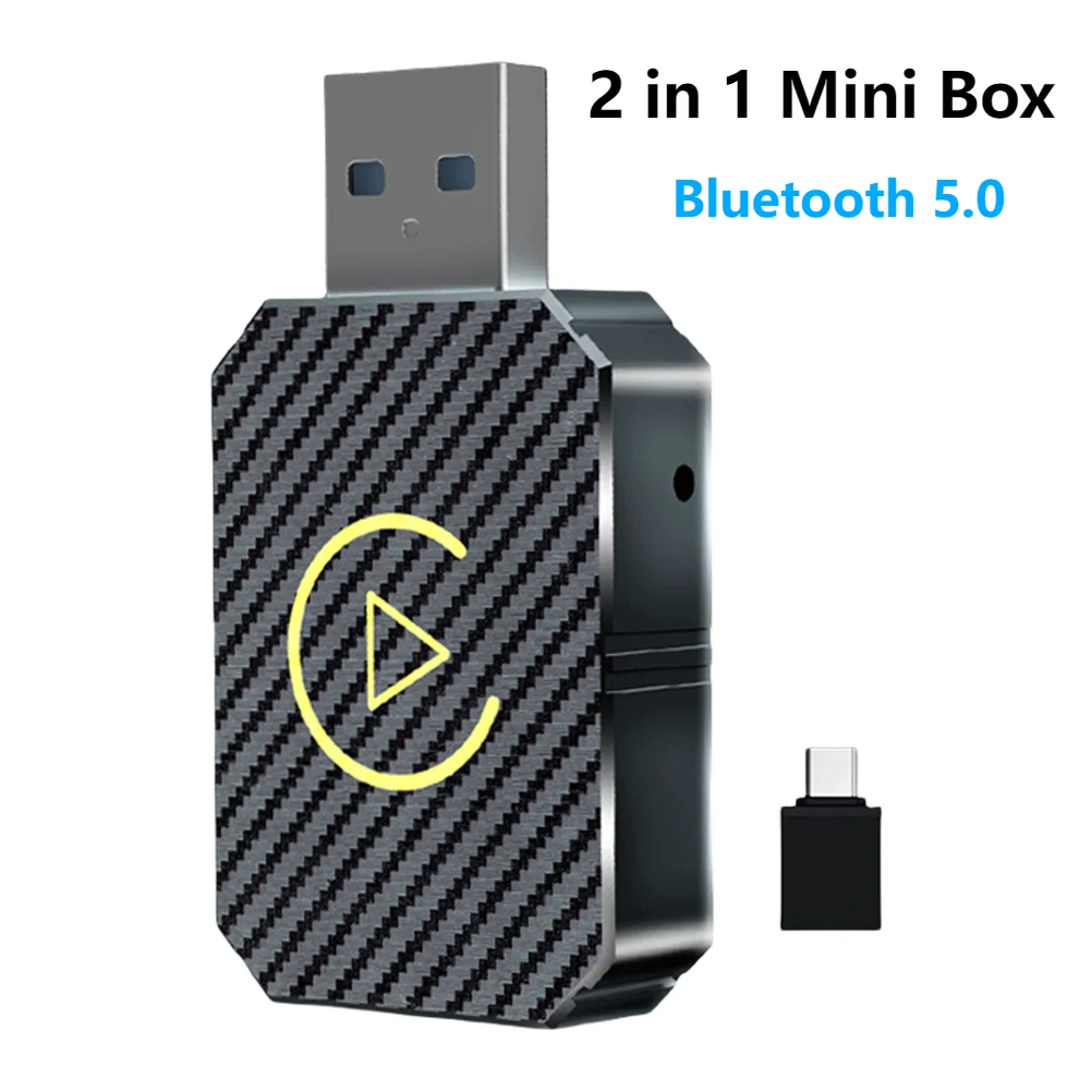 Neuer 2-in-1 Wireless CarPlay Android Auto Wireless Adapter WiFi BT5.0 Smart Dongle Plug and Play Wireless Mini Box Fast Connect