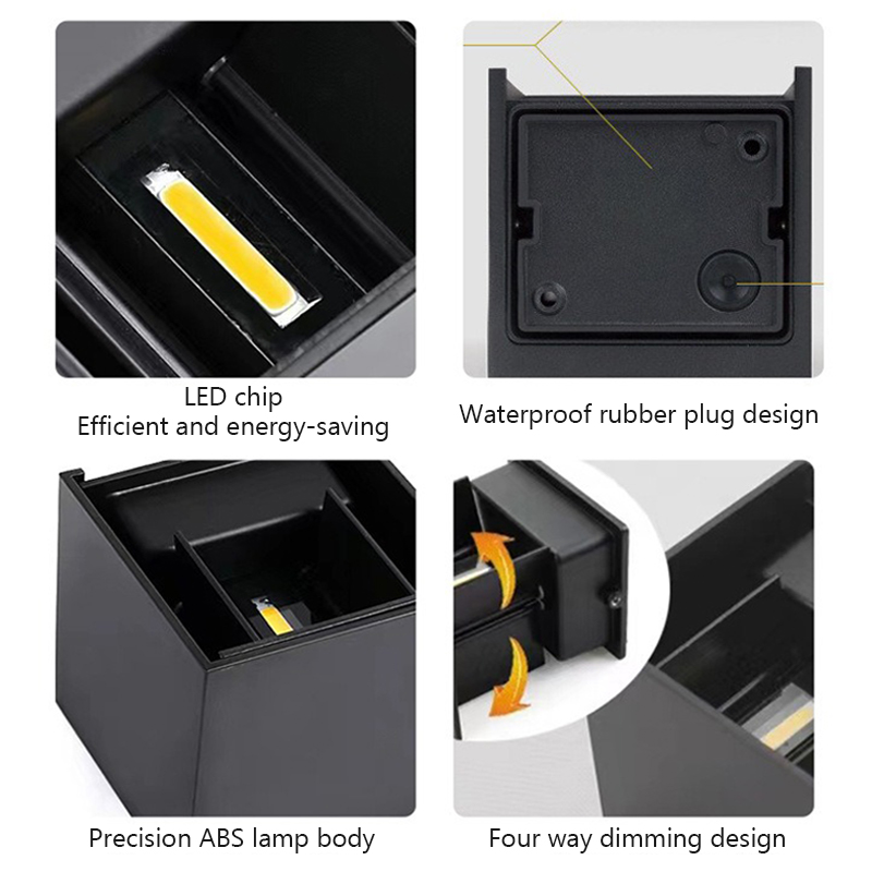 Lámpara LED de pared para exteriores, iluminación impermeable IP65, 6W, para sala de estar, dormitorio, porche, jardín, AC85-265V