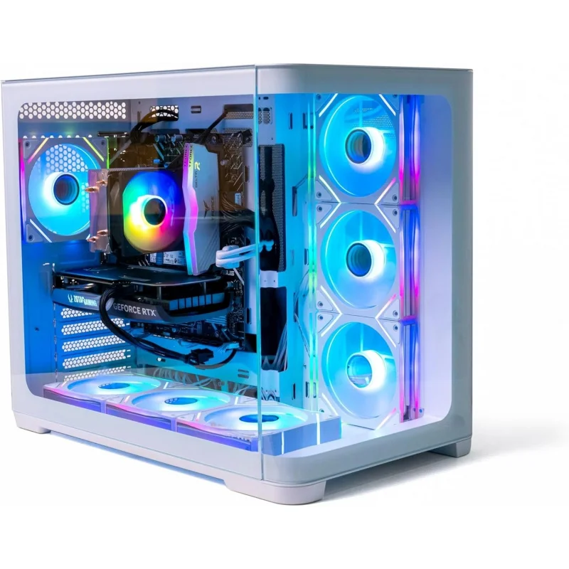 ゲーミングPC、i5-12400F、RTX 3050、16GB RAM、1TB SSD、600W電源、H610M-Kマザーボード、7ファンRGBケース（ホワイト）（WHITE）
