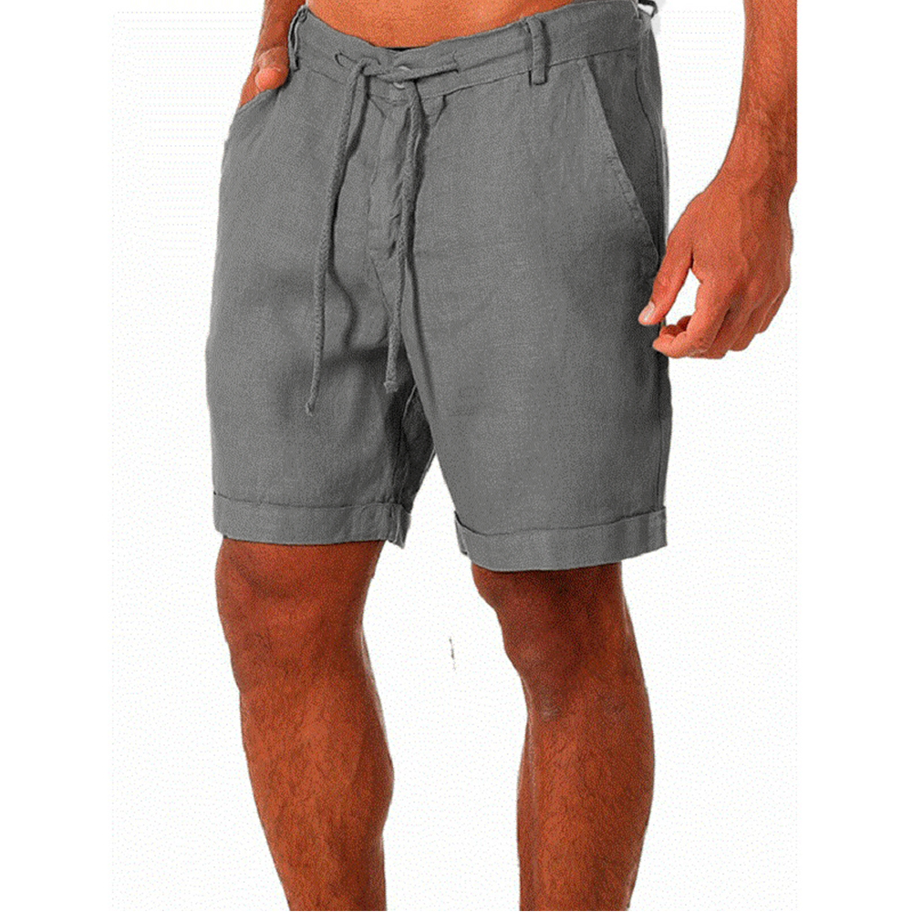 KB 2022 nuevos pantalones cortos de lino y algodón para hombre, pantalones de lino de Color sólido transpirables de verano para hombre, ropa de calle deportiva S-4XL
