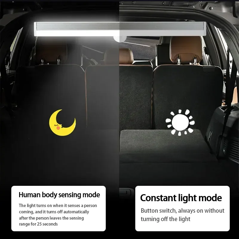 Auto LED-sensorlicht Magnetische houder Smart Auto Motion Inductie Kofferbak Boot Vloerkap Omgevingsverlichting USB Draadloos draagbaar