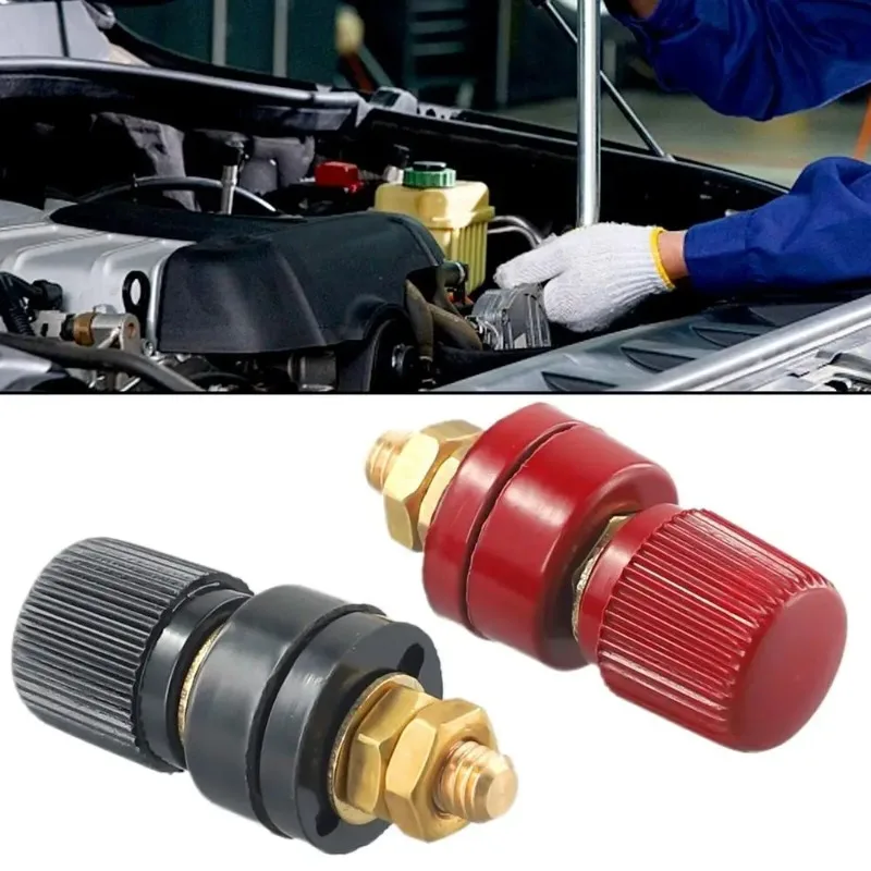 2 Stücke Schwarz/rot Neue 6mm Messing Stud Premium Fernbedienung Batterie Power Junction Post Connector Terminal Kit Automotive Anschlüsse