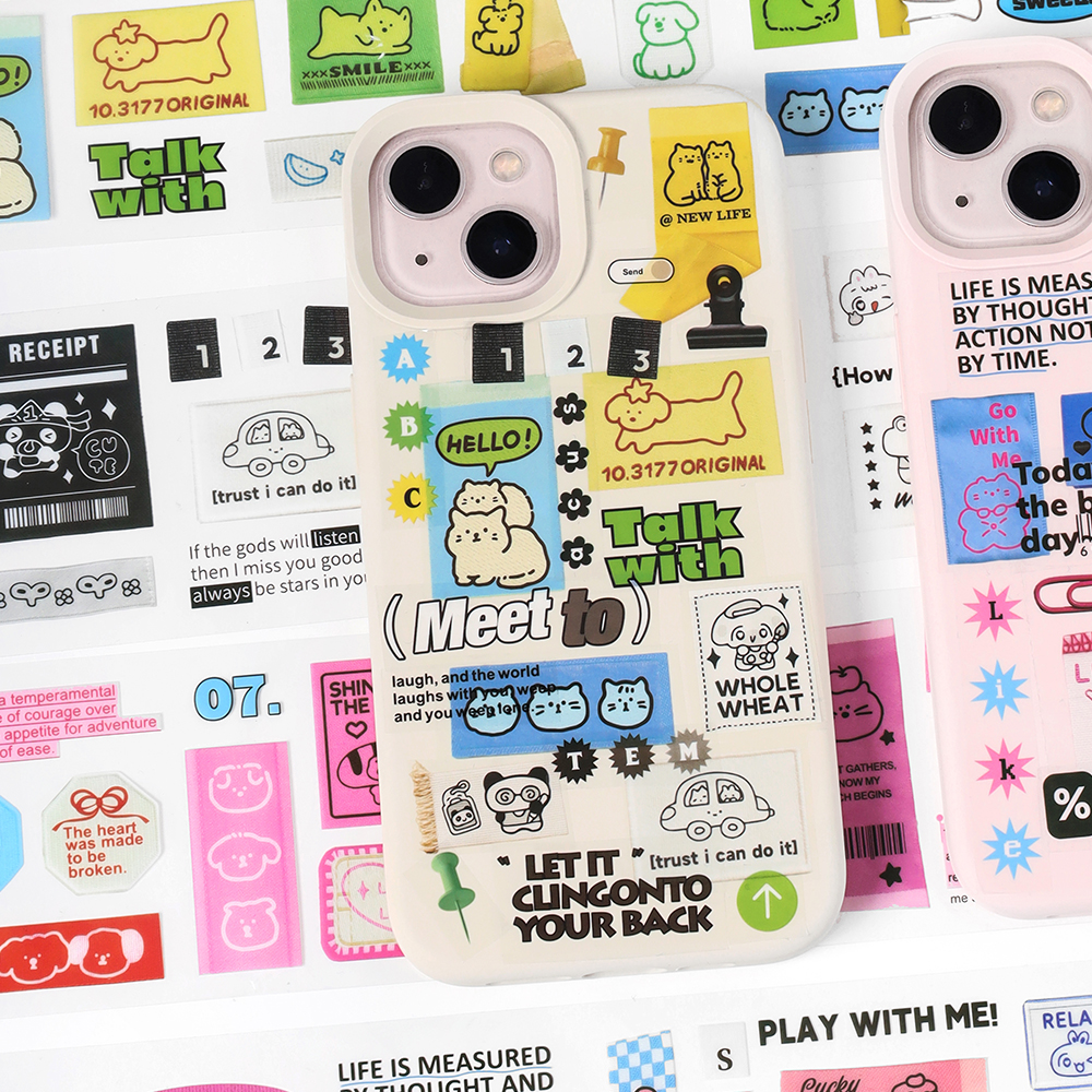 60 ミリメートル * 2 メートルかわいい漫画ラベルジャーナルガジェット素材 PET テープクリエイティブ DIY コラージュスクラップブッキングマスキングテープ学校文具