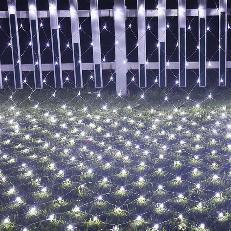 4 m x 6 m 2 m x 3 m 2 m X 2 m คริสต์มาส Garlands LED String คริสต์มาสไฟสุทธิ Fairy Xmas Party งานแต่งงานตกแต่งผ้าม่านแสง