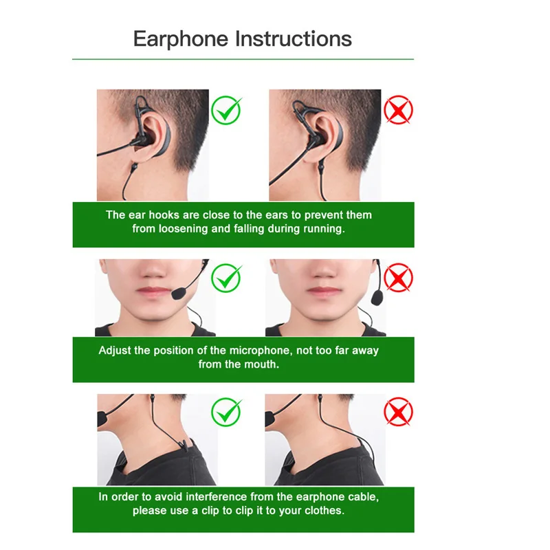 Para EJEAS V6 PRO + V4C Plus árbitro walkie-talkie auriculares auriculares colgantes