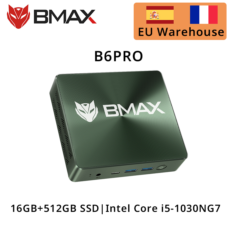 BMAX B6 Pro Mini PC, Intel Core i5-1030NG7 hasta 3,5 GHz, 16GB LPDDR4 512GB SSD 2*HDMI 3*USB3.0 Wi-Fi 5 Windows 11 Pro