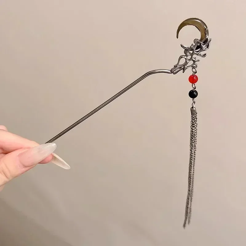 Sensación de alta gama, accesorio para el cabello de estilo antiguo, horquilla para mujer, horquilla negra de estilo chino, estilo retro