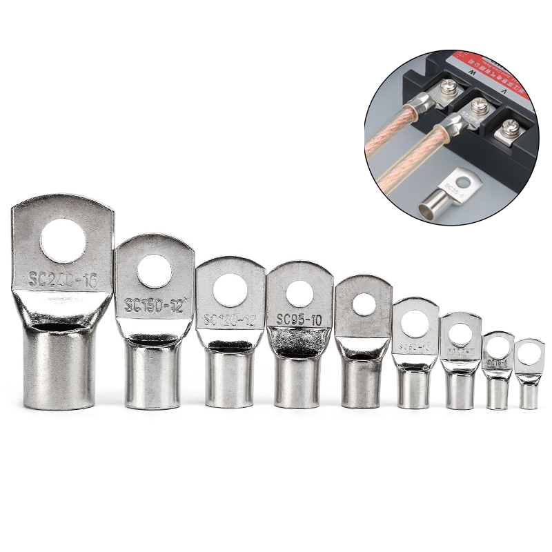 1-50 個 SC-2.5 4 6 10 16 25 35 50 70 95 120 150 185 ワイヤーノーズ銅端子バッテリーケーブルラグネジ穴 M5M6 M8 M10 M12 M14