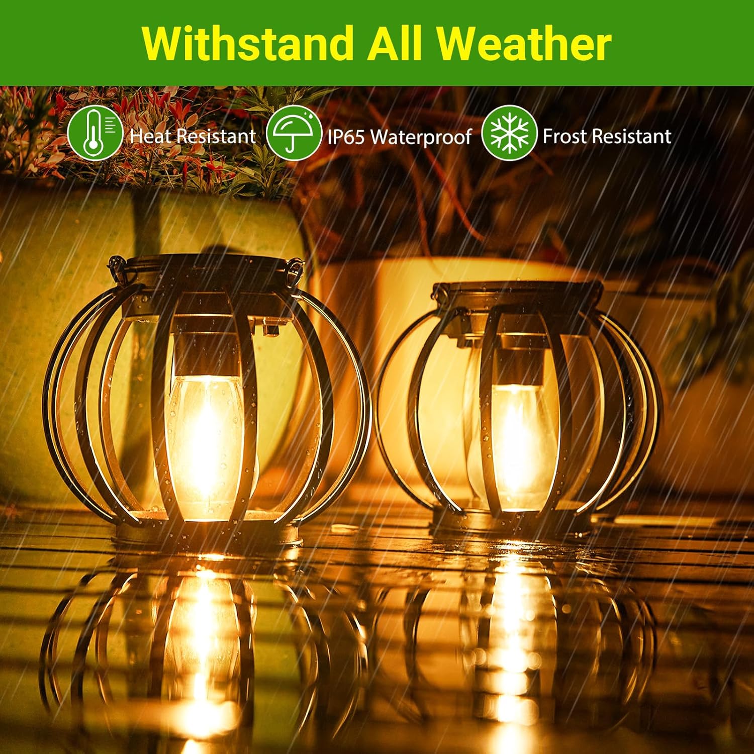 1 linternas solares para exteriores, luces solares colgantes más brillantes impermeables para exteriores, luces solares para exteriores con encendido/apagado automático para jardín