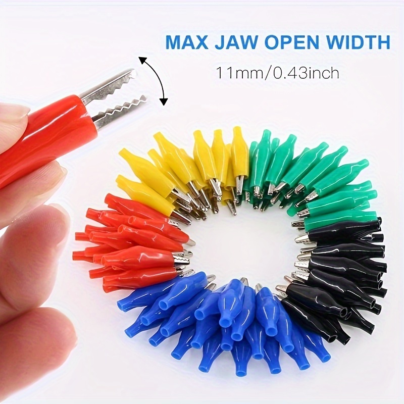 Grampo pequeno do jacaré, 5 cores, poder pequeno, segurança, ferro, instrumento, grampo, fixo, 28mm, 20pcs