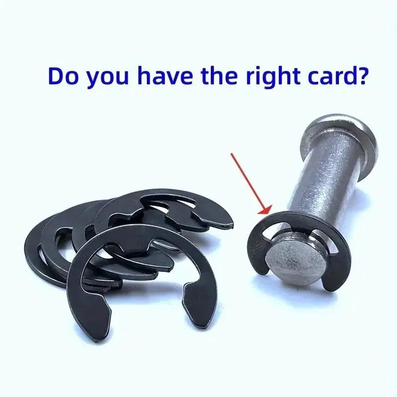 Assortimento di rondelle E-Clip per anello elastico di fissaggio in acciaio inossidabile nero da 120 pezzi per fissaggio albero M1.5-M10