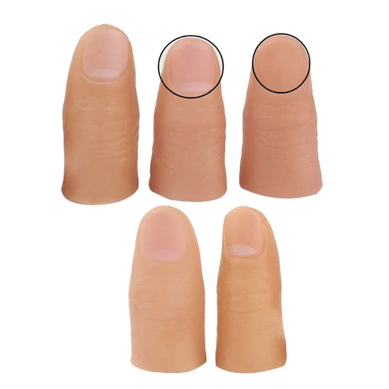 5pcs Finger Magic Trick Fake Soft Thumb Tip Close Up Stage Show Prop Prank Toy