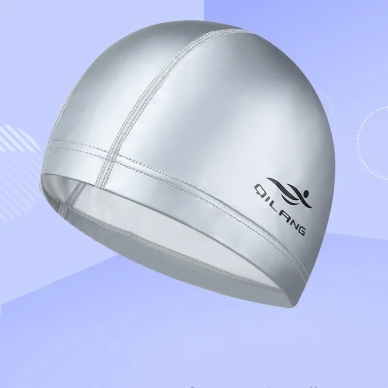 수영 모자 PU 방수 남여 여성 남성 수영 모자 스트레치 탄성 수영장 액세서리 수영 모자 귀 보호