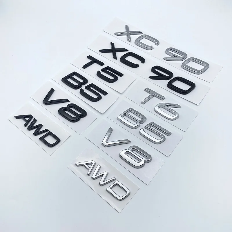 3D AWD T3 T5 T6 T8 B3 B4 B5 B6 V8 Logo Emblem Badge Decal Xe Nhãn Dán Cho Volvo C30 V40 V60 S40 S60 XC60 XC90 XC40 S80 S90 S80L S60L Xe Stying
