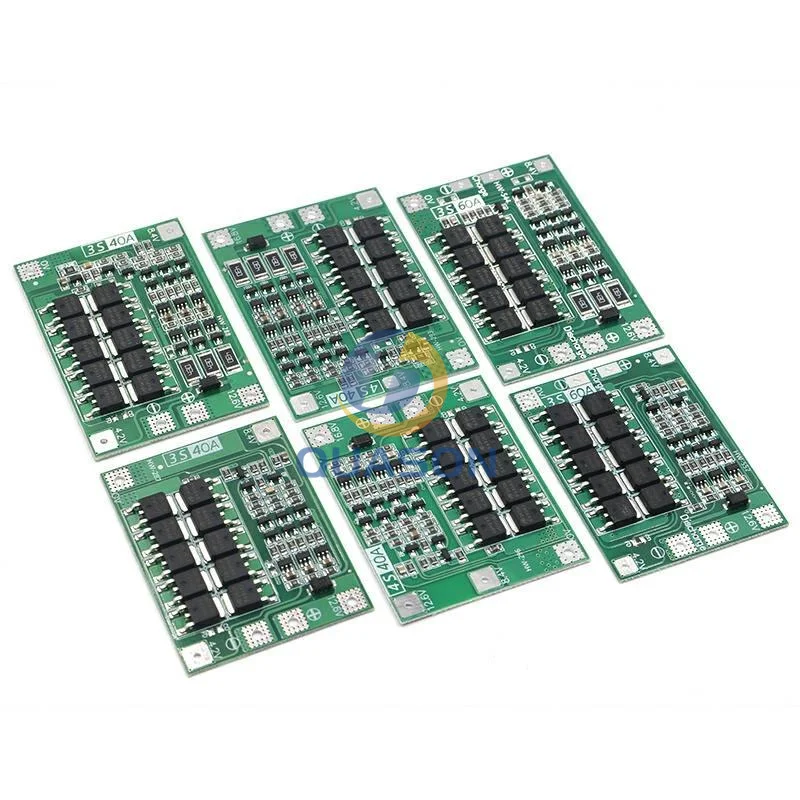 3S/4S 20 40A 60A Li-Ion ลิเธียมแบตเตอรี่ชาร์จป้องกัน18650 BMS เจาะมอเตอร์11.1V 12.6V/14.8V 16.8V เพิ่ม/Balance