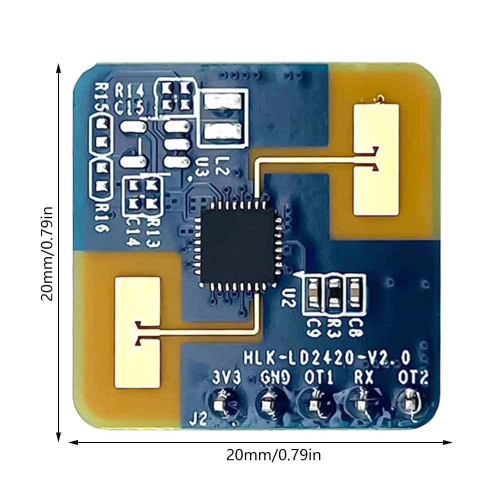 LD24120 mmWave 24G rango de Radar 0,75 m-6 m Módulo de Sensor de Radar de detección de distancia HLK-2410S FMCW Módulo de detección de presencia humana