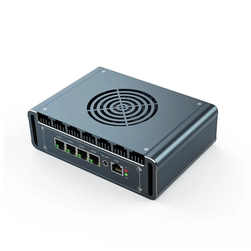 4x i226 2,5G LAN 12. Generation Intel N100 Firewall Router Aluminium mit Lüfter Celeron N5105 J4125 pfSense PVE Computer Firewall Mini PC