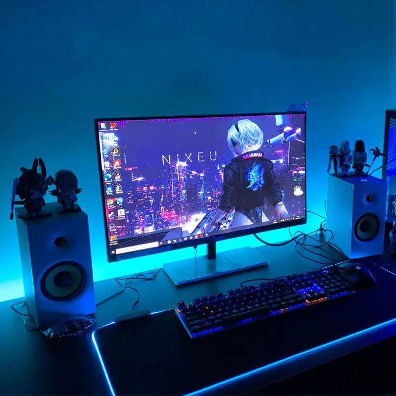 USB PC LED 스트립 조명 24-34인치 컴퓨터 RGBIC 앱 음악 동기화 모니터 화면 LED 백라이트 게임방 분위기 장식