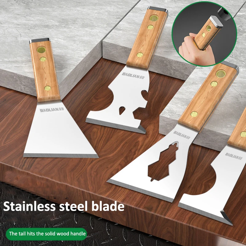 Pá de limpeza de pintor de aço inoxidável, ferramenta manual para drywall de unhas com cabeça de martelo para gravação de juntas, acabamento de remendo em drywall