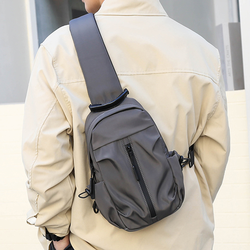 Bolsa de ombro masculina multifuncional com alças ajustáveis, adequada para caminhadas, bolsas de peito, bolsas de deslocamento, bolsas esportivas