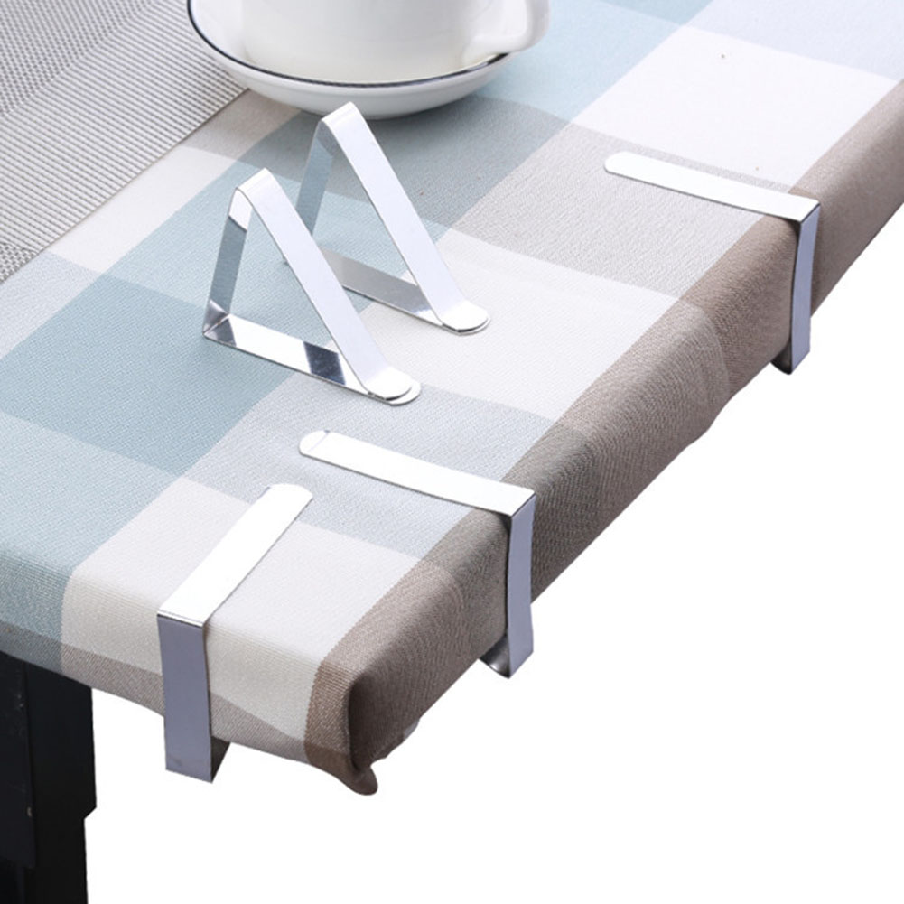 8 ชิ้นสแตนเลสสตีลตารางผ้าคลิปงานแต่งงานโต๊ะปิกนิกผู้ถือคลิปผ้าปูโต๊ะกลม Stable คลิปสําหรับ Home คลิป