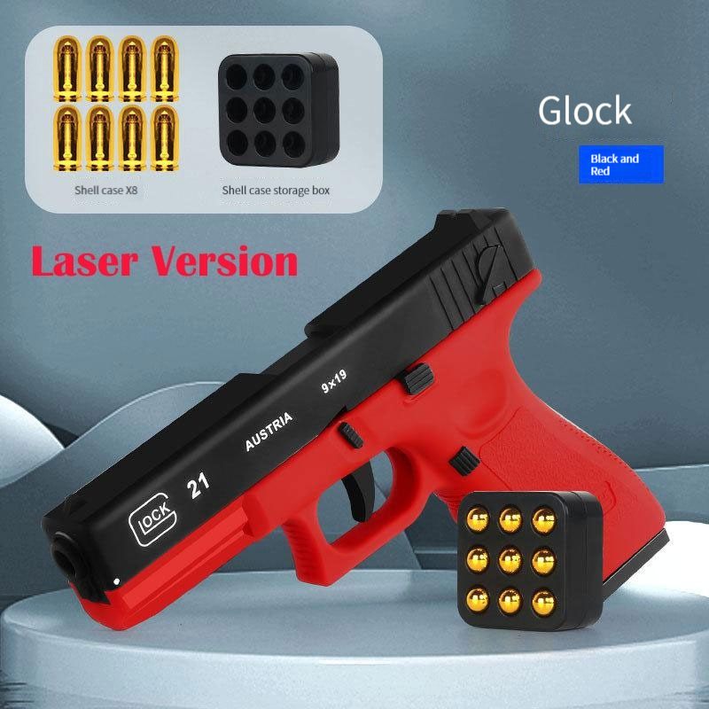 Automatic Shell Ejection Pistol Laser Version Toy Gun Blaster Model Props For Adults Kids Outdoor Games