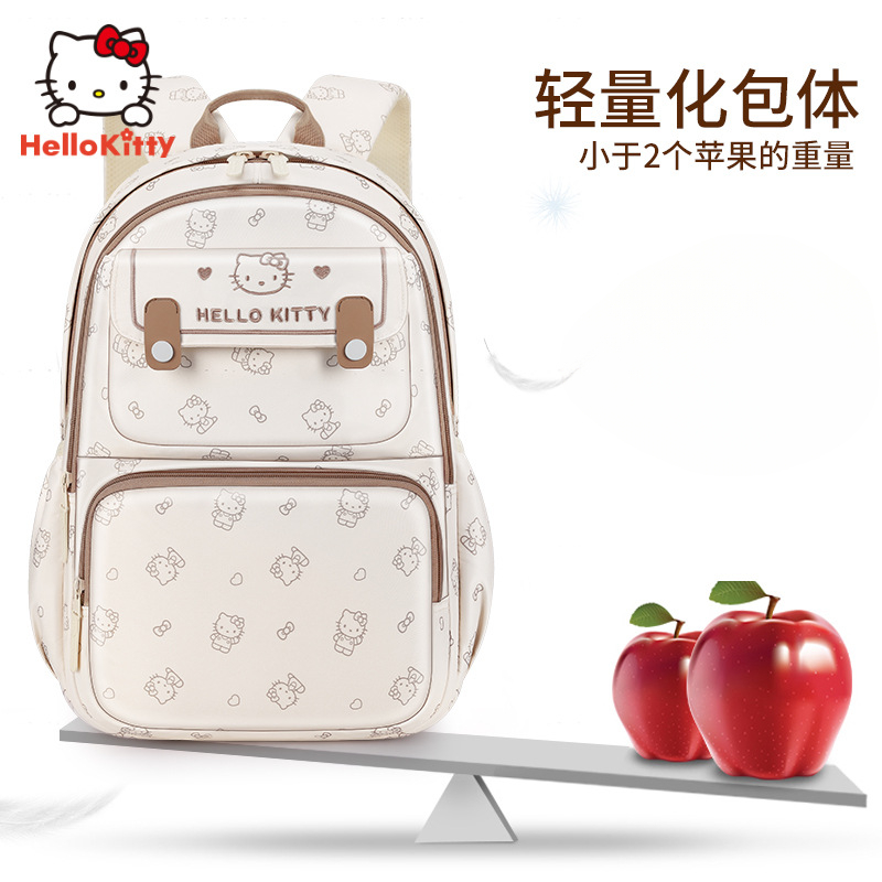 Sanrio Neue Hellokitty Schultasche Studentin Cartoon Niedliche Kinder Leichter und großer, gut aussehender Rucksack