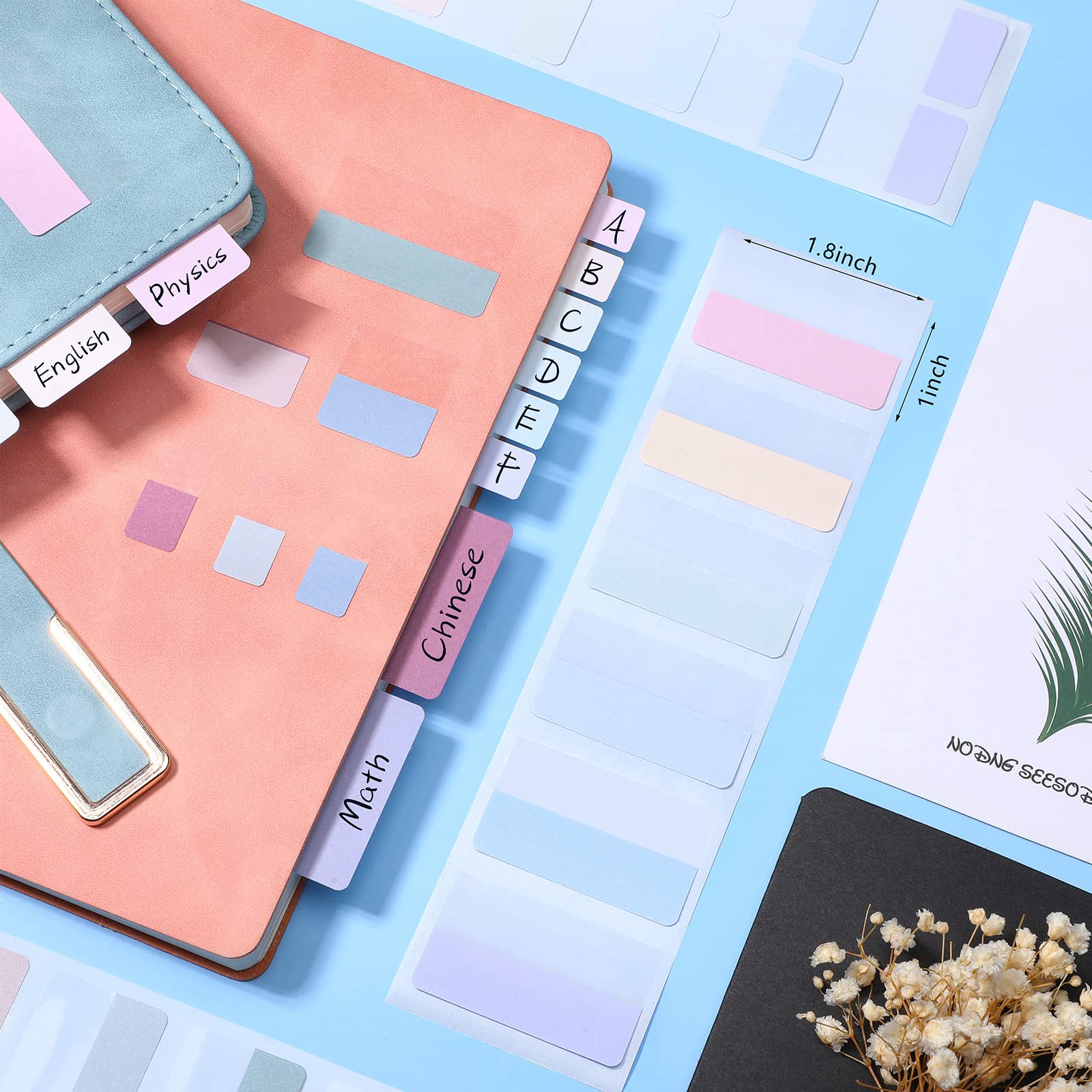 420 ชิ้นสี Sticky Index สติกเกอร์แท็บ, 3 ขนาด 6 สีเขียนได้แฟ้มป้ายธงสําหรับพระคัมภีร์
