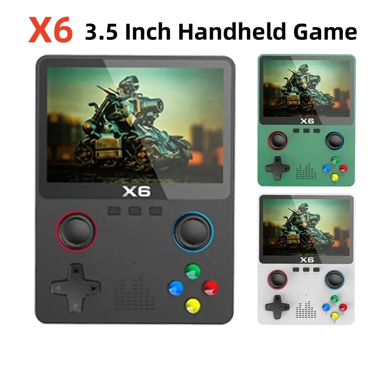 X6 3.5Inch IPS Screen Video Game Consoles  Handheld Game Player Dual Joystick 11Simulators GBA Video Game Console for Kids Gi