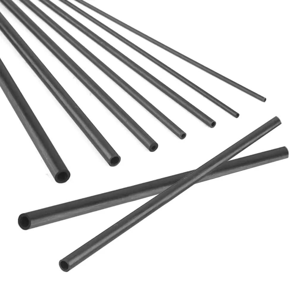 1/5 Stück Kohlefaser-Hohlrohr runder Außendurchmesser 1,8/2/3/4/5/6/7/8/10 mm Länge 200/400 mm für DIY Drachenmodell Flugzeug Quadcopter