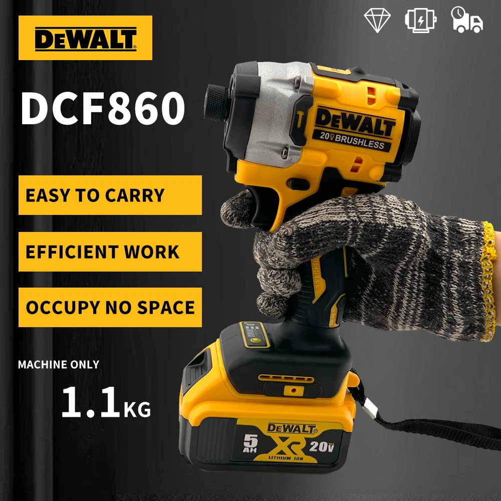 DEWALT DCF860 Cordless Compact Drill Driver 20V Brushless Electric Screwdriver Rechargeable Power Tools Upgraded from DCF850