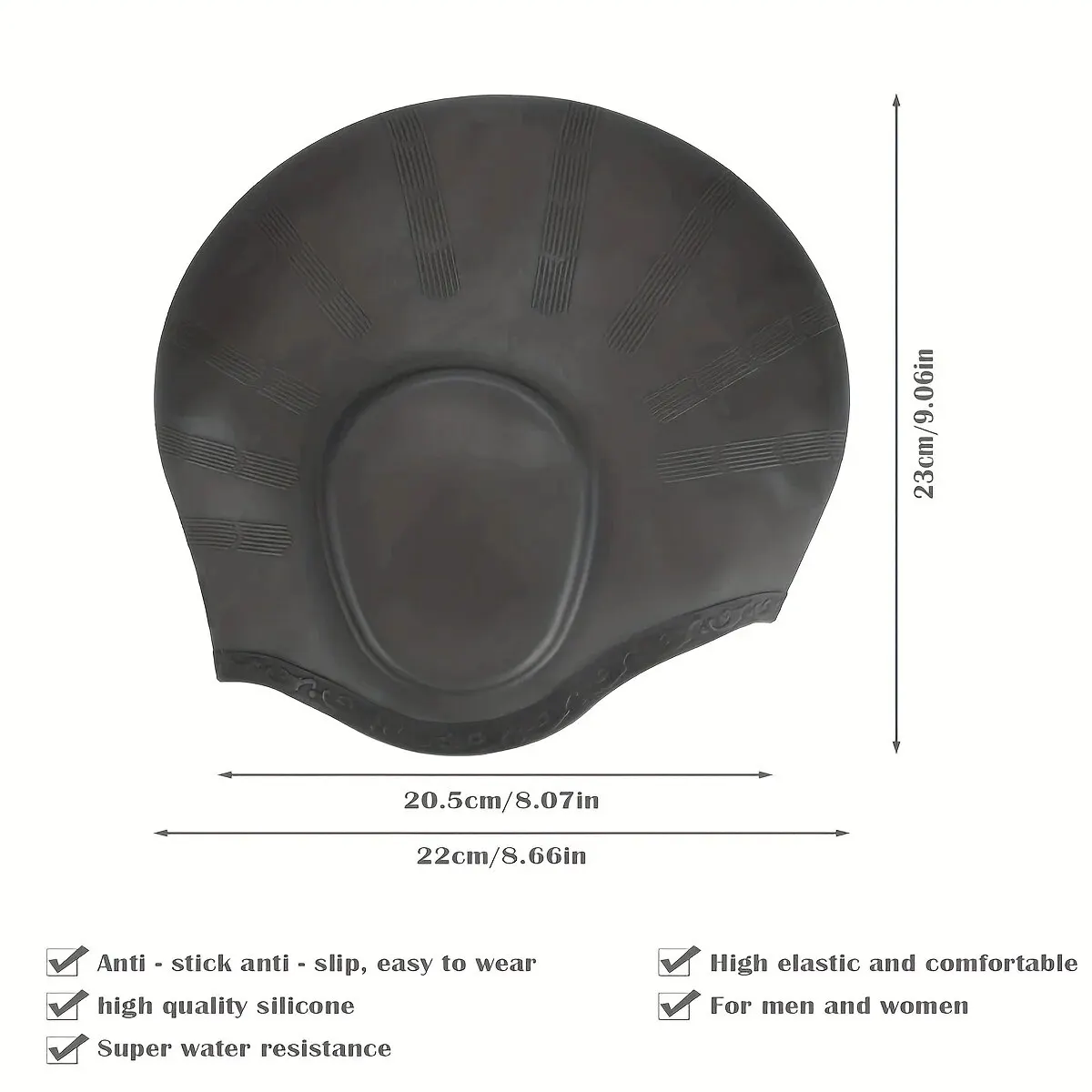 Cuffia da nuoto in Silicone resistente con tasche per le orecchie per adulti e adolescenti-protegge i capelli lunghi e fornisce un'elevata elasticità