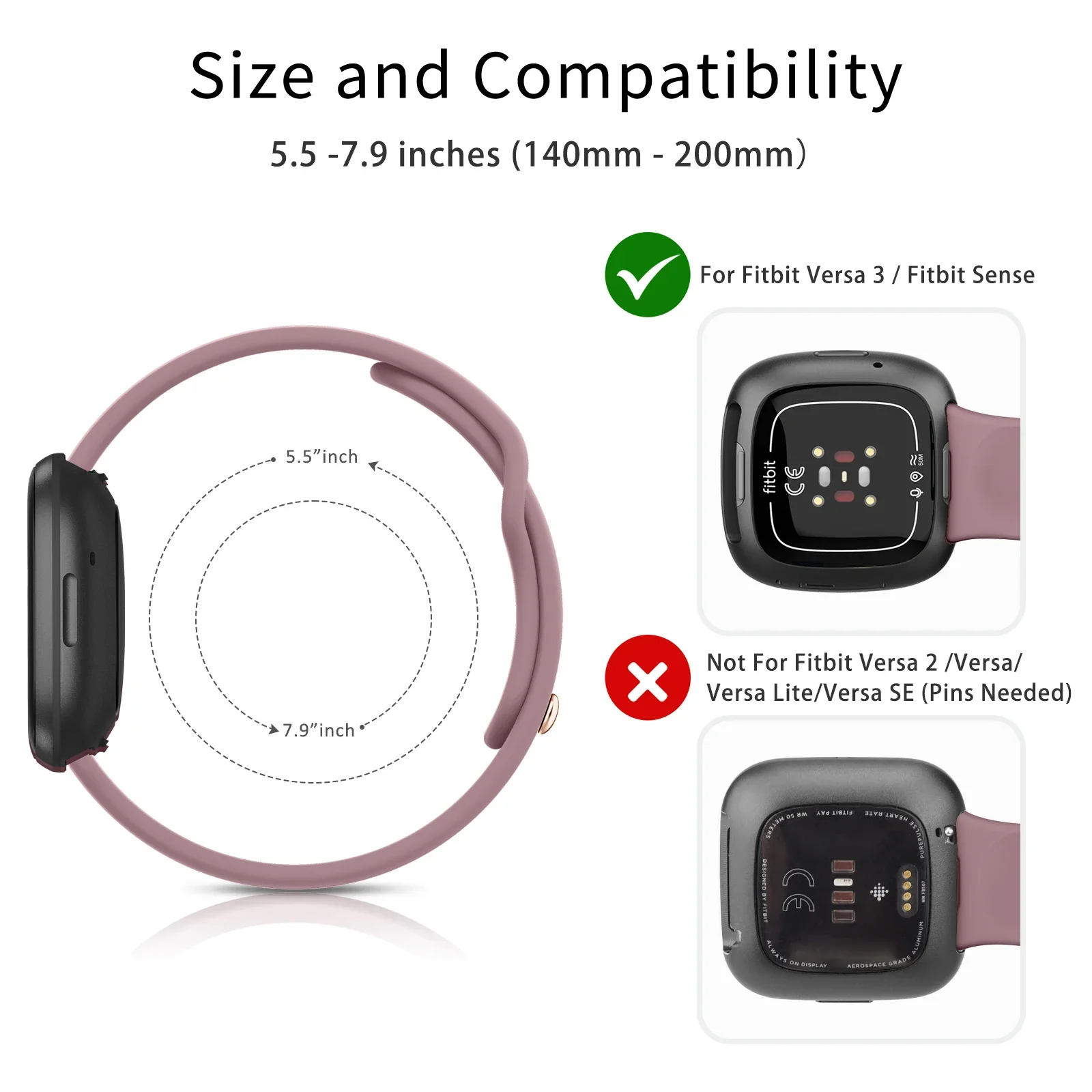 Correa de silicona para reloj Fitbit Versa 2/Versa 3/Versa 4, pulsera deportiva para Fitbit Versa Lite/Sense/Sense2