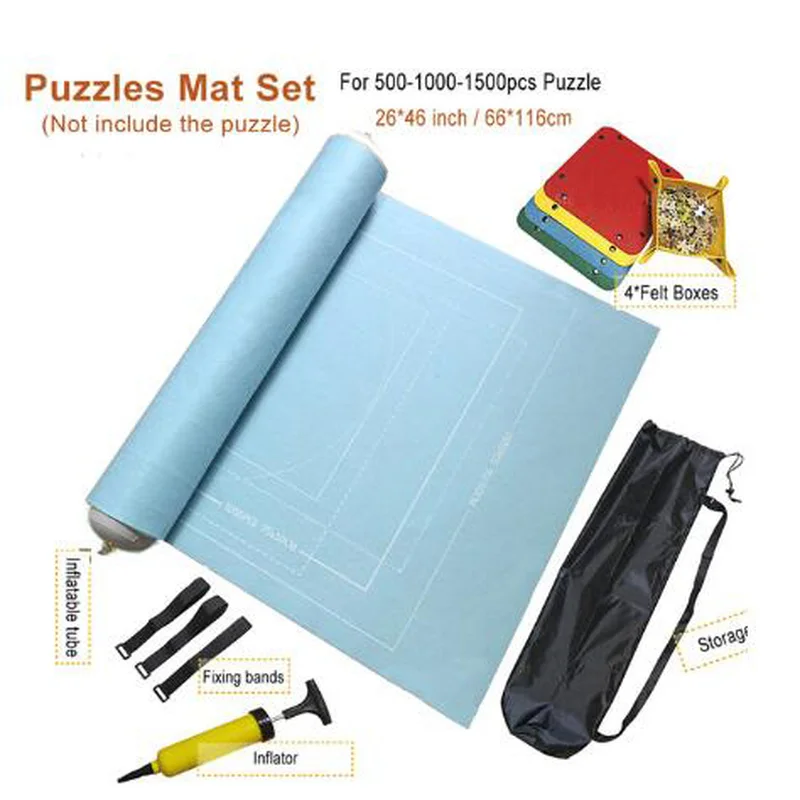 Puzzles Mat Jigsaw Roll Felt Mat Play mat Puzzles Blanket For Up to1500/3000Pcs Puzzle Accessories Portable Travel Storage bag
