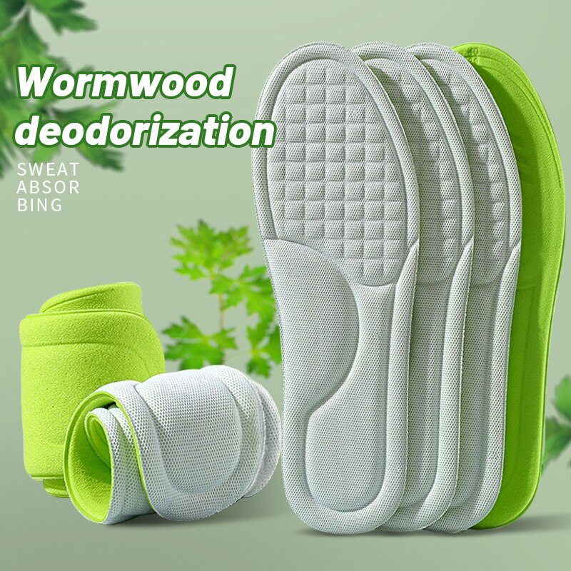 กีฬา Insoles สําหรับรองเท้า 5D นวดระงับกลิ่นกายนุ่ม Breathable Shock Absorbant Cushion Running Insoles สําหรับฟุตผู้ชายผู้หญิง