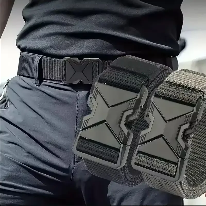 1pc cinto esportivo tático masculino, fivela de liberação rápida ajustável multiuso treinamento ao ar livre cinto de montanhismo para presente ideal