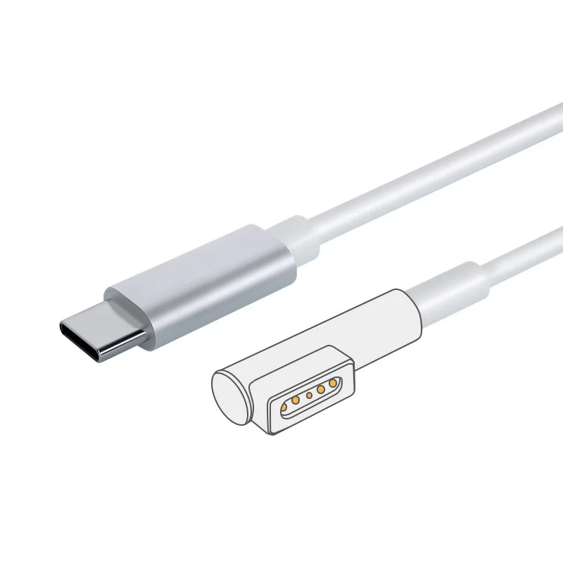 Кабель для быстрой зарядки Type-C к Magsafe 1 MacBook с магнитной L-образной головкой для MacBook Air/Pro 65 Вт 100 Вт