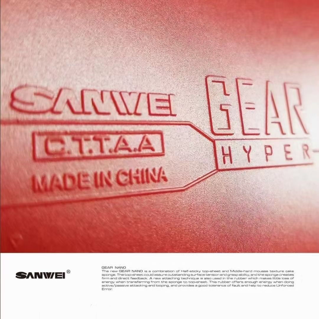 SANWEI GEAR HYPER 卓球ラバー 半粘着ピンポンラバーシート チューニング済みミディアムケーキスポンジ付き Sanwei ラバー