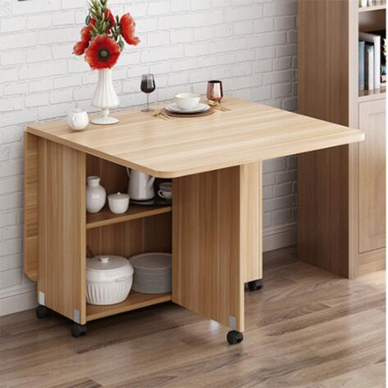 Mesa de comedor plegable de madera maciza, sala de estar, almacenamiento de artículos de cocina, muebles para el hogar, creativa, nueva