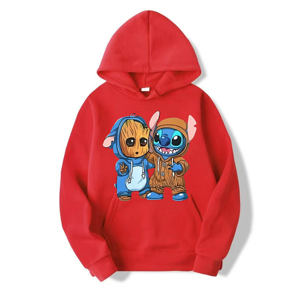 Disney Stitch hombres pulóver dibujos animados Anime mujeres sudaderas con capucha 2024 nuevo Casual Otoño Invierno pareja sudaderas de gran tamaño ropa Tops
