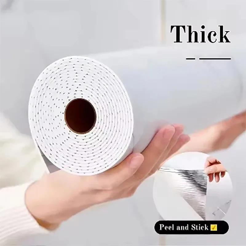 Adesivo de parede à prova d'água e antiincrustante, papel de parede autoadesivo, 1 rolo de espuma grossa, mármore, para quarto e sala de estar