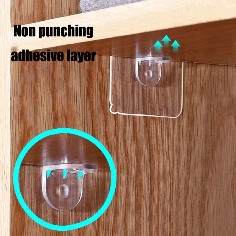 Regalhalterung, selbstklebender Nagel, selbstklebender Kleiderschrank, Regalhalterung, Clip, Wandaufhängung, Trennwand, nicht stanzend, starke Halterung