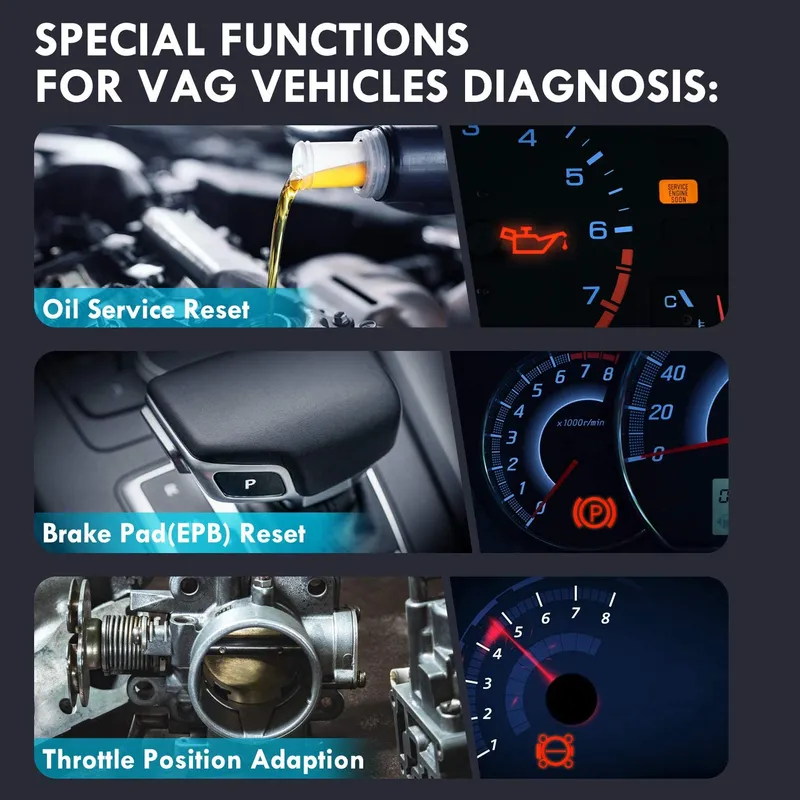 Ancel VD500 OBD2 Automotive Scanner Volledige Systeem Code Reader Airbag EPB Olie Reset OBD Auto Diagnostische Hulpmiddelen Voor VAG VW Audi Skoda