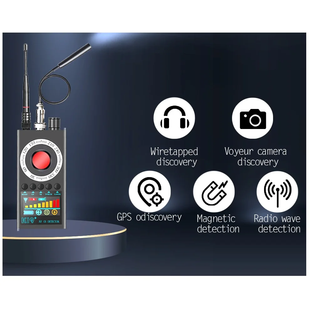 New K19+ Eavesdropping Hidden Camera Detector RF Wireless Gsm Sound Signal GPS Tracker Cam Detector Bug Finder