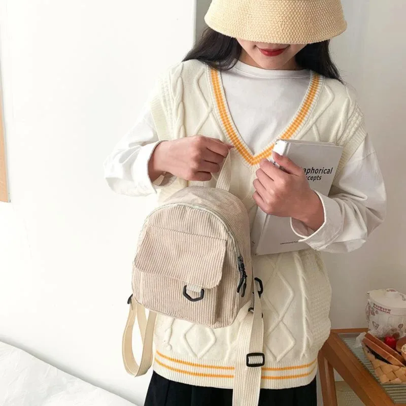 Mini zaino casual da donna in tinta unita, compatto, semplice, resistente per i viaggi