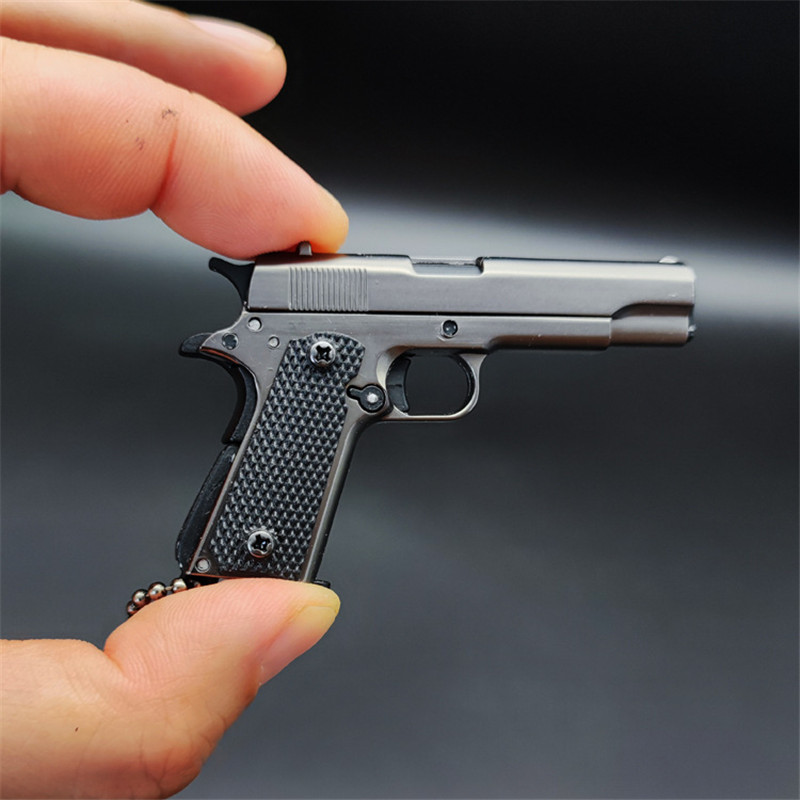 1:3 metal de alta qualidade 1911 chaveiro modelo arma de brinquedo em miniatura liga coleção brinquedo presente pingente