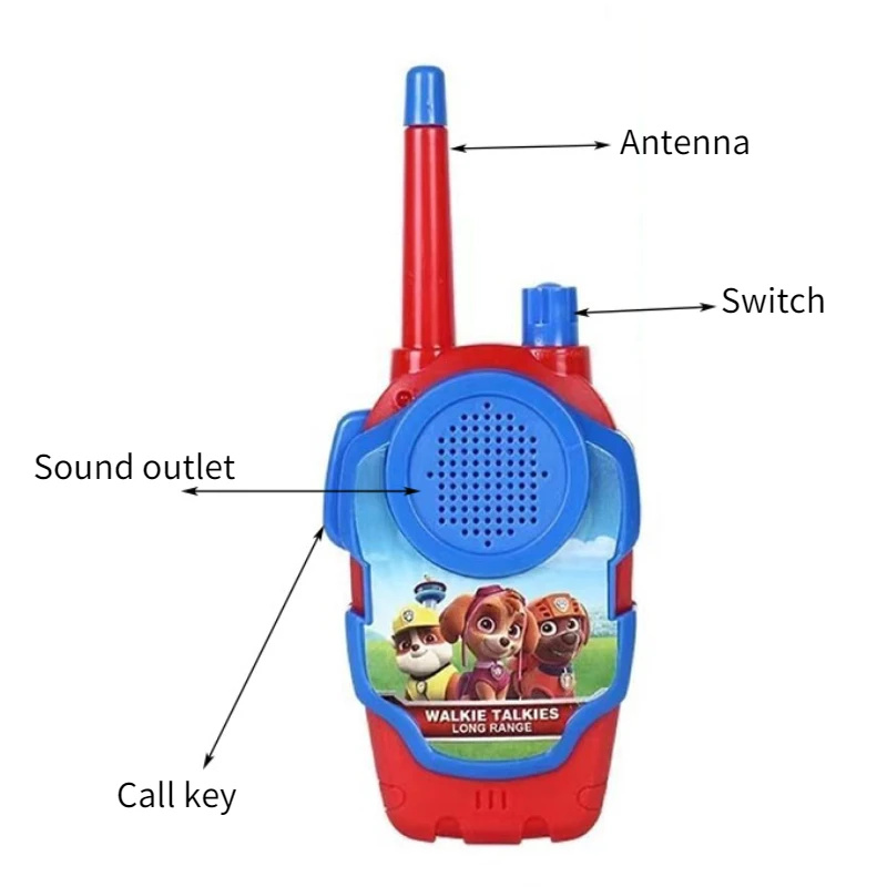 PAW Patrols-Juego de walkie talkies de juguete para niños, Walkie Radio de dibujos animados, interfono de Radio para niños, juguetes para padres e hijos, juego de teléfono al aire libre, regalo