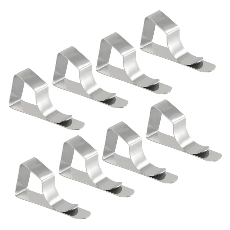 8 Uds Clips para mantel abrazadera antideslizante de acero inoxidable Mini cubierta de mantel ajustable Clips de fijación para acampar boda