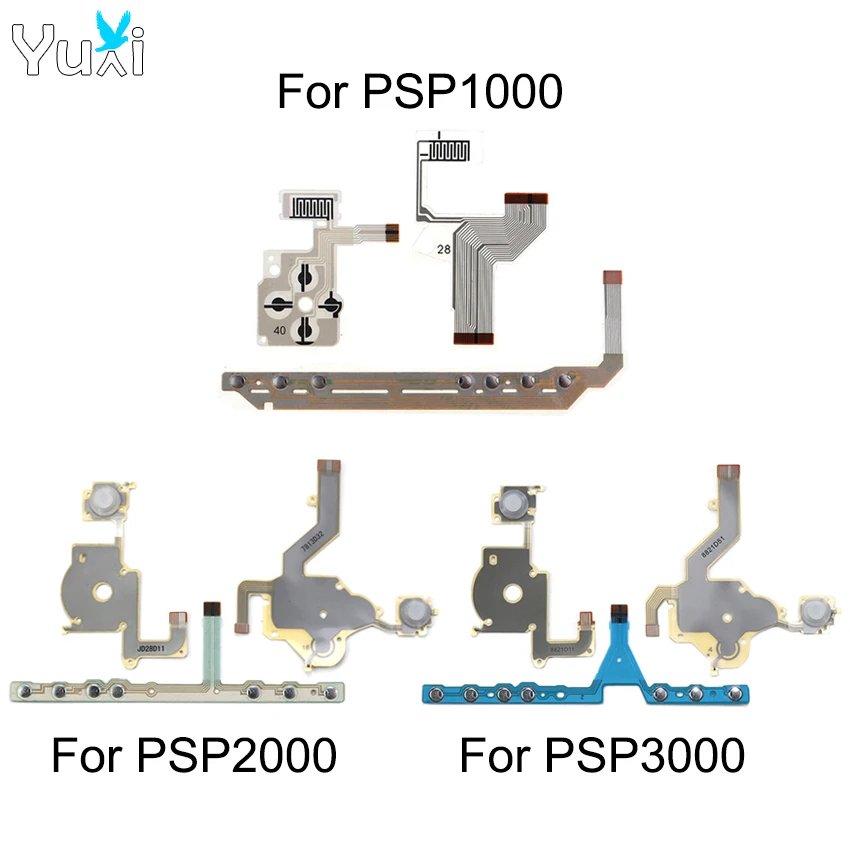Reemplazo YuXi para PSP 1000 2000 3000 botones izquierdo derecho función inicio volumen del hogar PCB teclado L R piezas de reparación de cable flexible