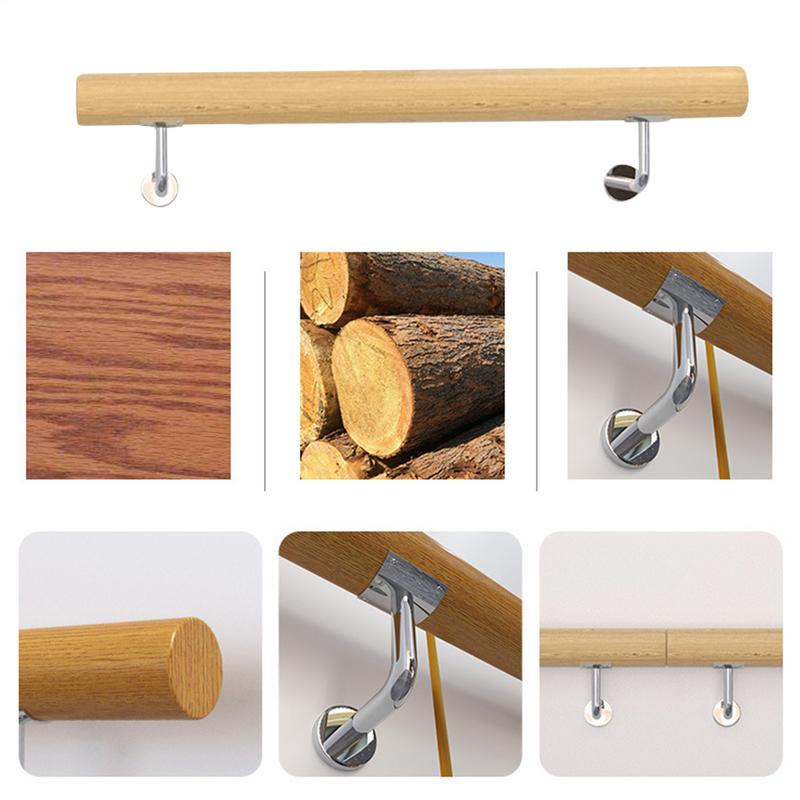 Corrimão da escada corrimão de mão interior para deck corrimão de madeira da escada ergonômica para casa varanda deck porta dentro e